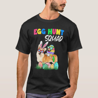 Camiseta Esquadrão de Caça a Ovos de Páscoa Bunny Corgi Cão