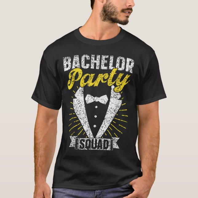 Camiseta Esquadrão de Despedida de Solteiro Equipe do Noivo (Frente)