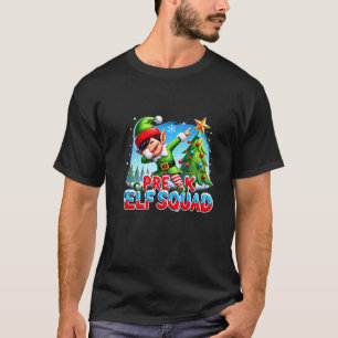 Camiseta Esquadrão de Elfos Pré K Feliz Natal Classe Divert