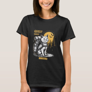 Camiseta Esquadrão de Fantasia Quest Brócolis Gato Divertid