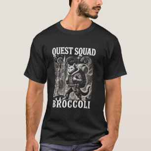 Camiseta Esquadrão de Fantasia Quest Brócolis Gato Engraçad