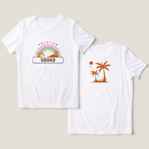 Camiseta Esquadrão de Férias Palmeiras de Praia e Arco-íris
