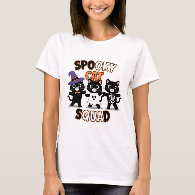 Camiseta Esquadrão de Gato Spooky (Frente)