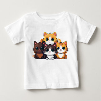 Camiseta Esquadrão de Gatos Chibi Adesivo – Amigos Fofos e