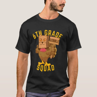 Camiseta Esquadrão de Gobble da 6ª Série Ação de Graças Per