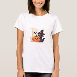 Camiseta "Esquadrão de Halloween | Kawaii Ghost & Pumpkin
