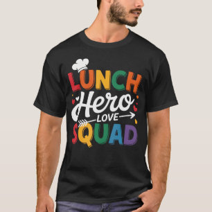 Camiseta Esquadrão de Heróis do Almoço Escolar Equipe de Fu