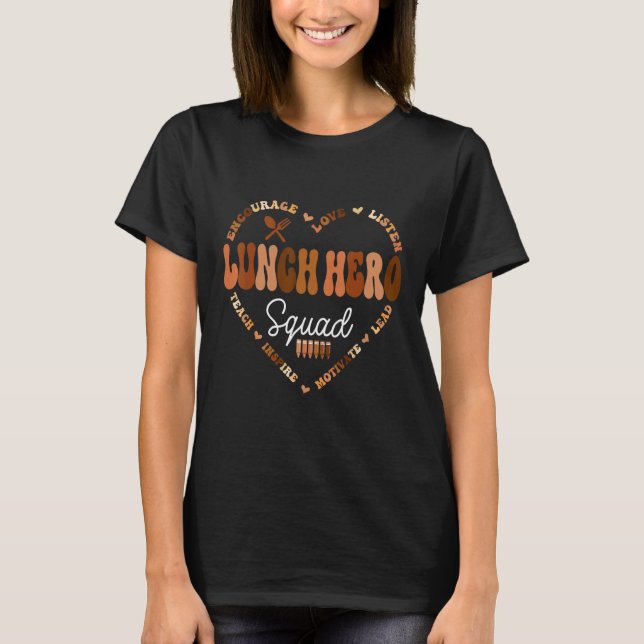 Camiseta Esquadrão de Heróis do Almoço Escolar Funcionários (Frente)