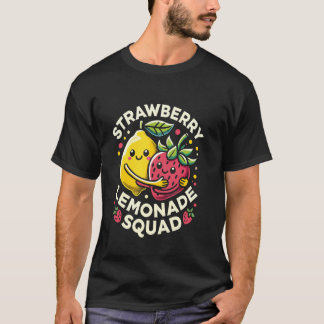 Camiseta Esquadrão de Limonada de Morango Design Kawaii Fof