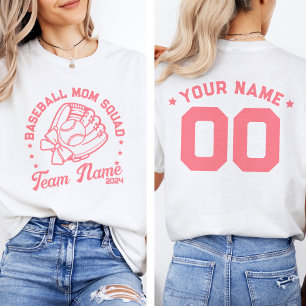 Camiseta Esquadrão de Mãe de Beisebol Personalizado com Nom