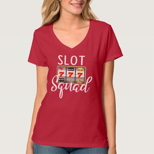 Camiseta Esquadrão de Máquina de Slot Las Vegas Casino Game (Frente)
