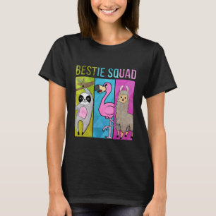 Camiseta Esquadrão de Melhores Amigos Flamingo Llama Pregui
