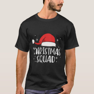 Camiseta Esquadrão de Natal Chapéu de Papai Noel Vermelho C