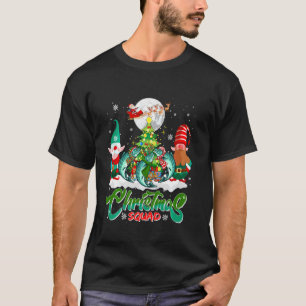 Camiseta Esquadrão de Natal Papai Noel Rena Três Salmão de 