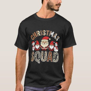 Camiseta Esquadrão de Natal Santa Estampa de Leopardo