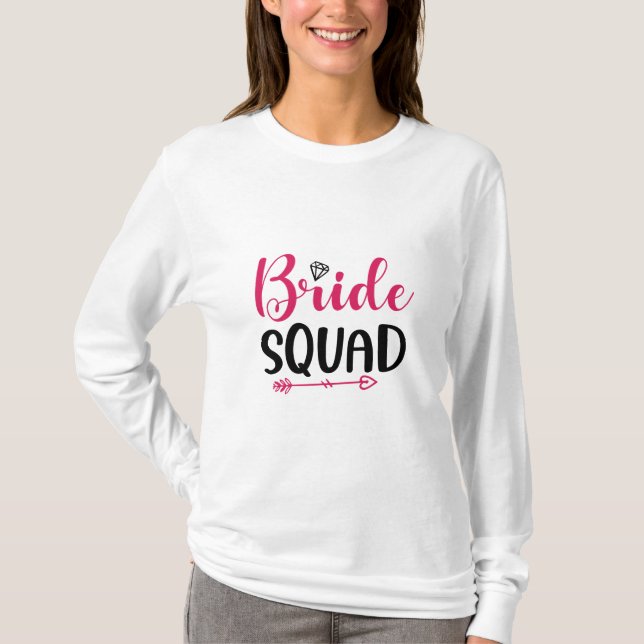 Camiseta Esquadrão de Noiva de Casamento (Frente)