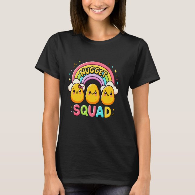 Camiseta Esquadrão de Nuggets de Frango Família Combinando (Frente)
