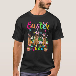 Camiseta Esquadrão de Páscoa Orelha de Coelho Pastor Alemão