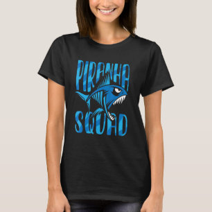 Camiseta Esquadrão de Piranha Amante Retro de Peixes Piranh