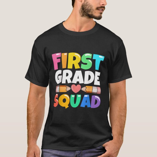 Camiseta Esquadrão De Primeiro Grau De Volta À Escola 1Ruas (Frente)