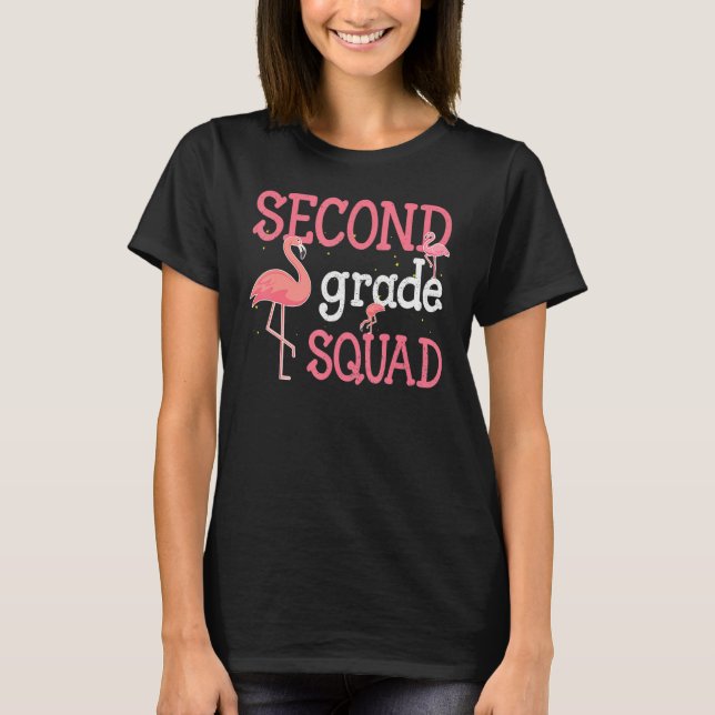 Camiseta Esquadrão De Segundo Grau Flamingo De Volta À Esco (Frente)