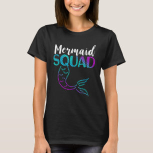 Camiseta Esquadrão de Sereia Concha de Sereia Cauda Aqua Ma