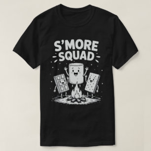 Camiseta Esquadrão de S'mores Acampamento Fogueira Fofa Mar
