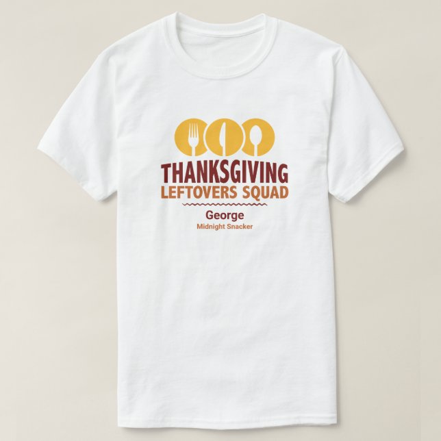 Camiseta Esquadrão de Sobras do Dia de Ação de Graças (Frente do Design)