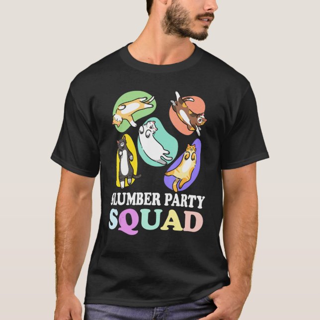 Camiseta Esquadrão de Soneca Esquadrão de Festa de Pyjamas  (Frente)
