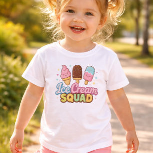 Camiseta Esquadrão de Sorvete Desenho Animado Fofo
