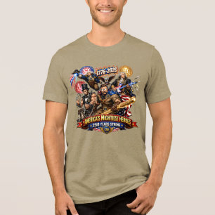 Camiseta Esquadrão de Super-Heróis dos Pais Fundadores 250º