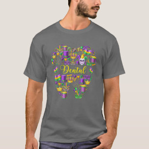 Camiseta Esquadrão dentário Mardi Gras Dentistas Dentes Den