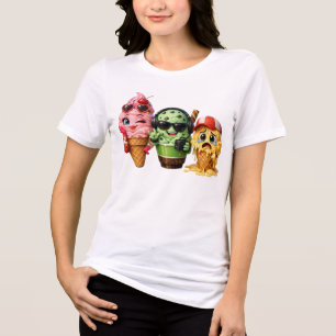 Camiseta Esquadrão Divertido de Sorvete Derretendo Personag