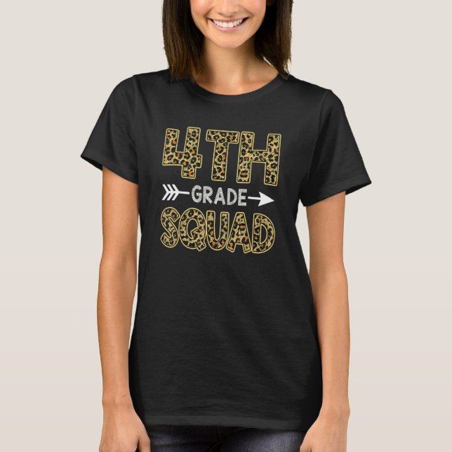 Camiseta Esquadrão do 4º ano Leopardo Professor Aluno Quart (Frente)