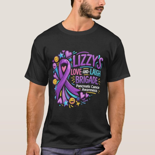 Camiseta esquadrão do amor e do riso da Lizzy 2 (Frente)