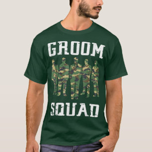 Camiseta Esquadrão do Noivo T Camuflagem Festa de Despedida