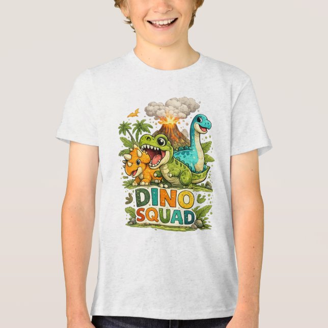 Camiseta Esquadrão dos Dinossauros Vulcão (Frente)