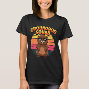 Camiseta Esquadrão Engraçado de Marmota Dia Feliz da Marmot