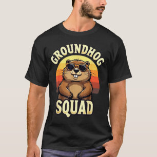 Camiseta Esquadrão Engraçado de Marmota Dia Feliz da Marmot