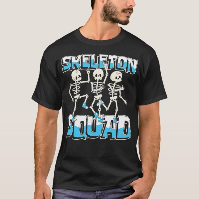 Camiseta Esquadrão esquelético para um radiologista com hum (Frente)