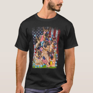 Camiseta Esquadrão Fofo da Bandeira Americana do Pastor Ale