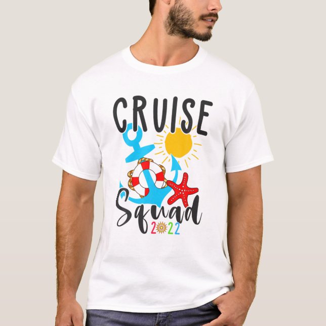 Camiseta Esquadrão Funny Cruise 2022 Velejando Tropical (Frente)