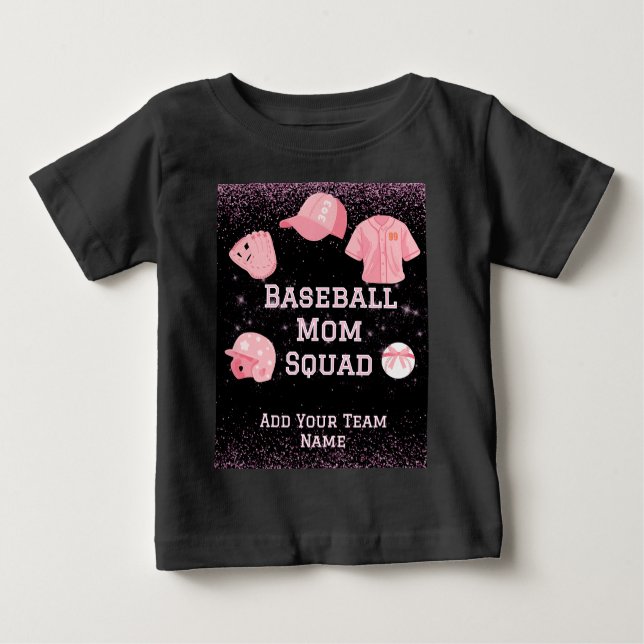 Camiseta Esquadrão Mãe de Baseball Personalizado com Número (Frente)