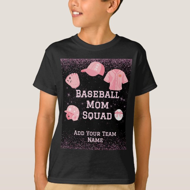 Camiseta Esquadrão Mãe De Baseball Personalizado, Número Da (Frente)