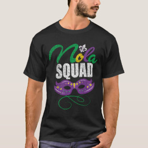 Camiseta Esquadrão Mardi Gras Nola Afetou Novas Miçangas Or
