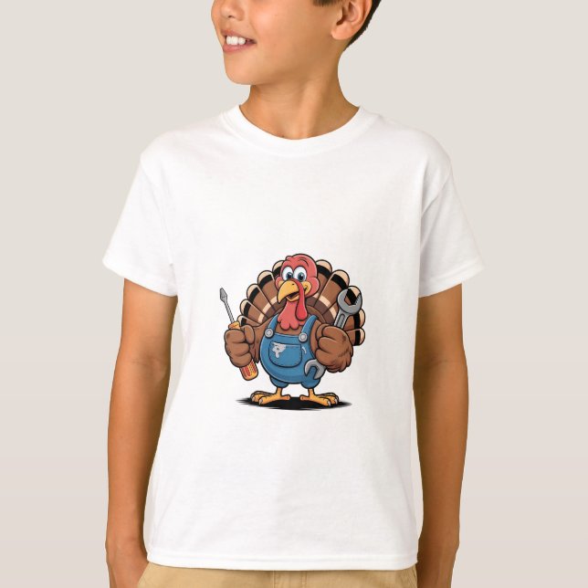 Camiseta Esquadrão Mecânico Turquia Ação de Graças Gobbler (Frente)