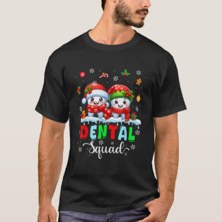 Camiseta Esquadrão Odontológico Casal Papai Noel Elfo Dente