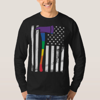 Camiseta Esquadrão Orgulhoso de Bombeiros LGBT Orgulho Arco