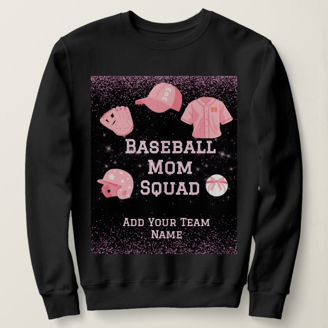 Camiseta Esquadrão Personalizado de Mães de Beisebol, Númer (Frente do Design)