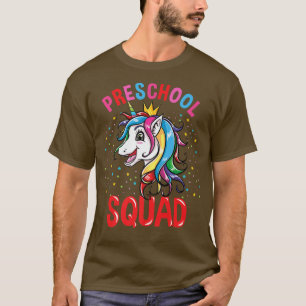 Camiseta Esquadrão Pré-Escolar Raparigas Unicórn De Volta À